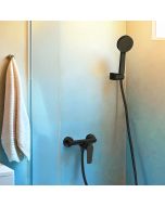 طقم دش استحمام مع الخلاط ريو - أسود