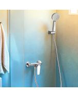 طقم دش استحمام مع الخلاط ريو - كروم