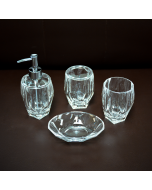 مجموعة اكسسوارات حمام (4 قطع) - شفاف