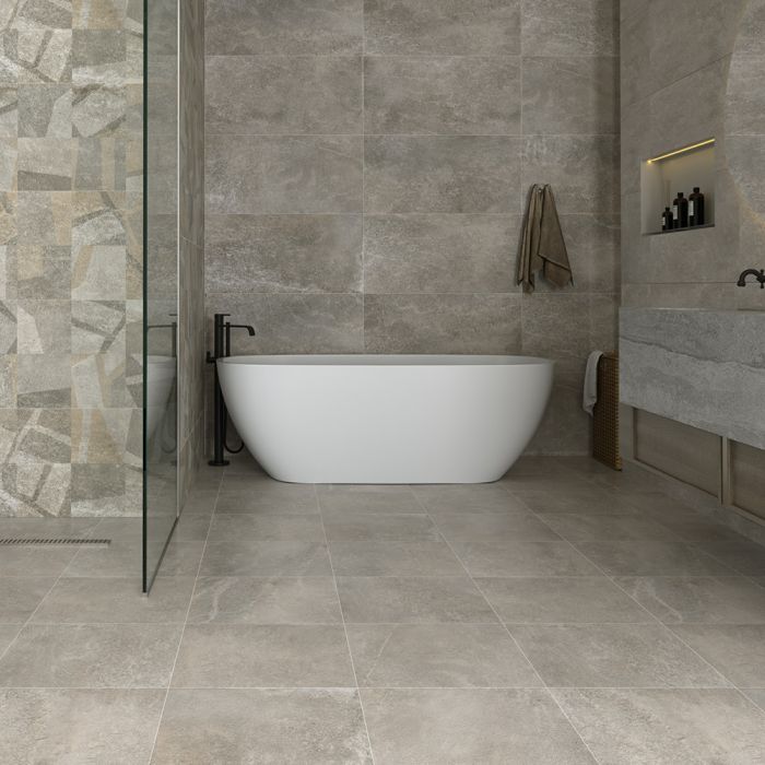 بلاط أرضيات 40×40×1.0 سم - بيج رمادي 