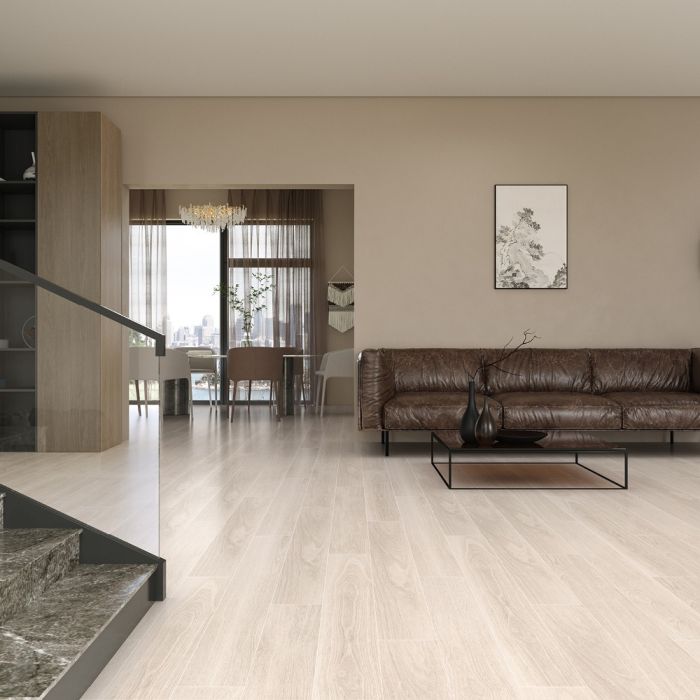  بلاط أرضيات 15×90×1.0 سم - خشبي بيج