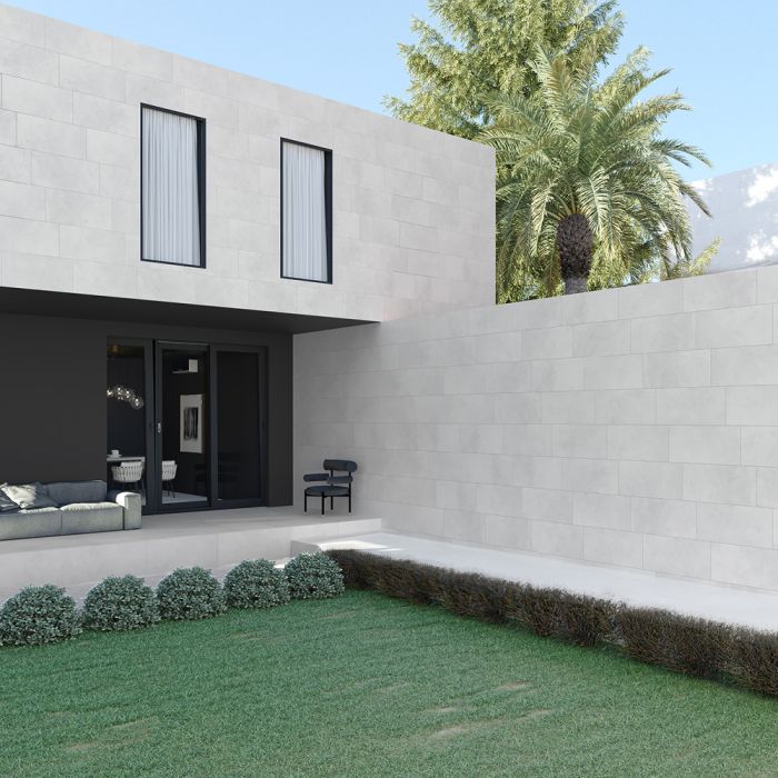 بلاط أرضيات / واجهات بورسلان 40×80×2.0 سم - رمادي فاتح