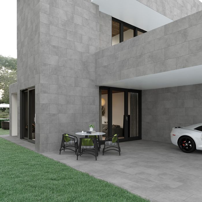 بلاط أرضيات / واجهات بورسلان 40×80×2.0 سم - رمادي