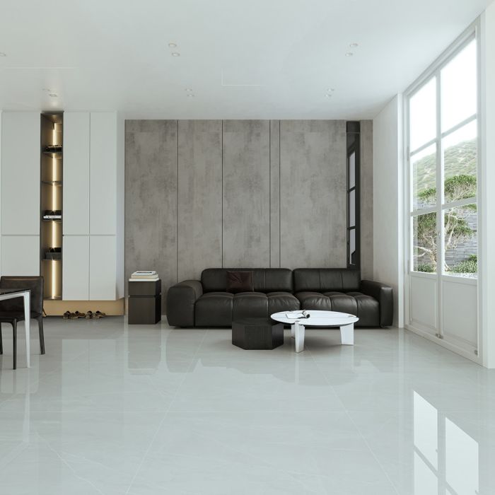 بلاط أرضيات بورسلان 120×120×1.0 سم - رمادي فاتح 