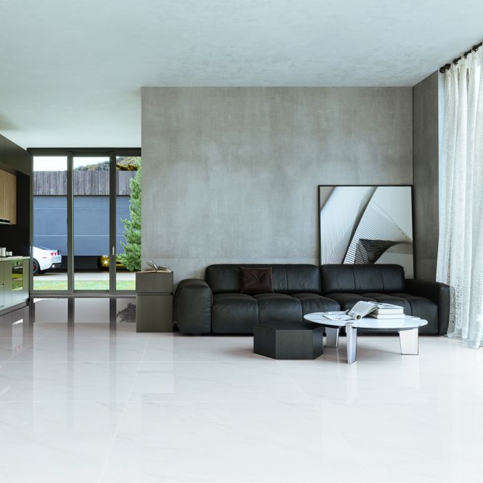 بلاط أرضيات بورسلان 120×120×1.0 سم - رمادي فاتح 