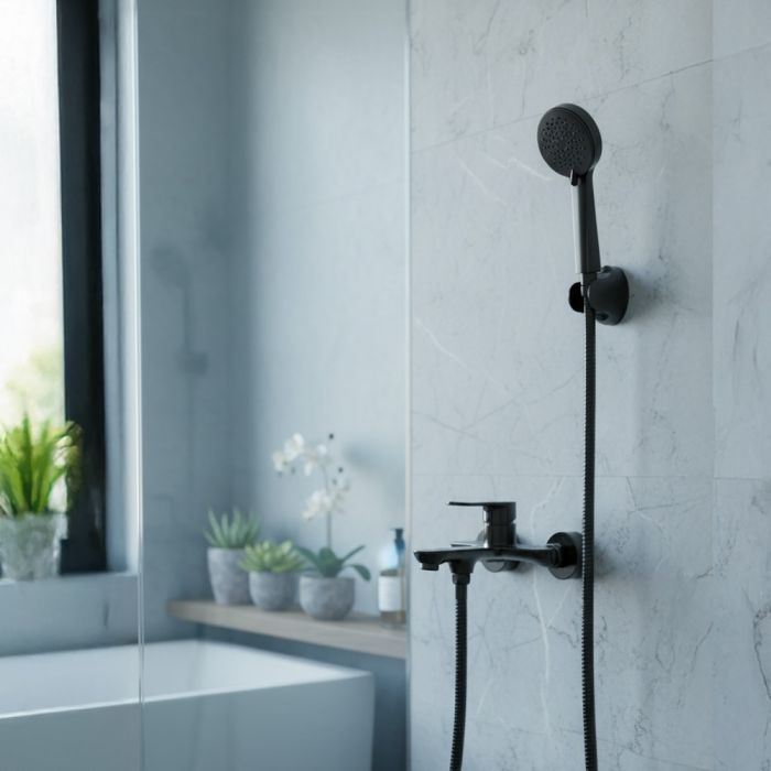 طقم خلاط حوض استحمام سكانو أوركس - رمادي معدني 