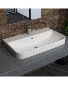 TYPE-B Over Counter Top Wash Basin - 80cms - OFF WHITE