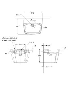 مغسلة معلقة موديل أ - رمادي مطفي 