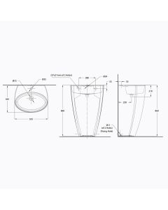 حوض مغسلة عامودي - سبارك 