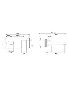 Concealed Wash Basin mixer Gold - Saudi Ceramics 