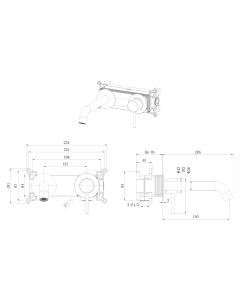 Concealed WB Mixer one handle Gold- KAIPING ALFRED VICTORIA