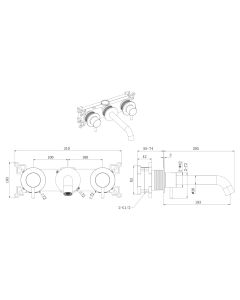 Concealed Wash Basin Mixer Gold - KAIPING ALFRED VICTORIA