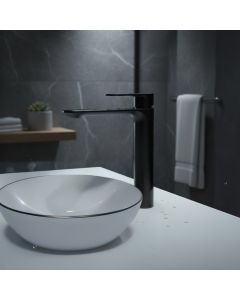 خلاط مغسلة سكانو أوركس 25 سم - أسود مطفي 