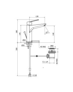 Wash Basin mixer MEDIUM - NAPOLI 