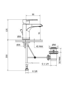 Wash Basin mixer SMALL - FLORENCE 