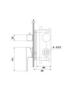 Concealed Shower mixer Gold - Saudi Ceramics 