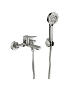 طقم خلاط حوض استحمام كونزا أوركس - فضي مصقول