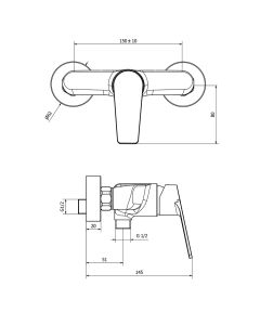 Shower mixer - NAPOLI 