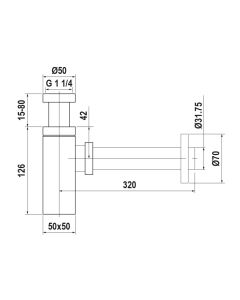 Bottle Trap 1 1/4" GOLD - Saudi Ceramics