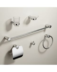 مجموعة اكسسوارات الحمام (6 قطع) - كروم 