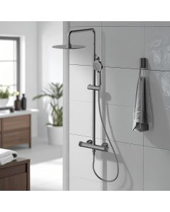 طقم دش استحمام ثرموستات - رمادي معدني 