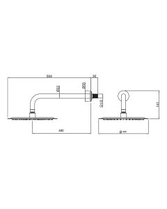 Shower arm WALL mounted - Saudi Ceramics 