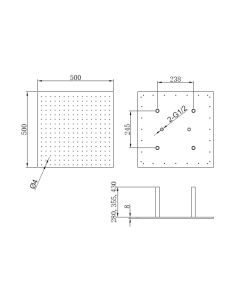 Shower head ceiling SQUARE - Saudi Ceramics 