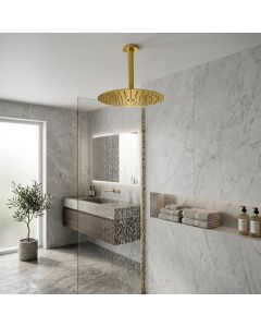 Shower Arm Ceiling Mounted Round - English Gold 