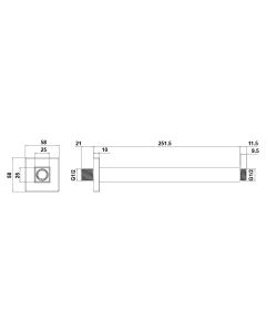 Shower arm CEILING mounted Square - Saudi Ceramics 