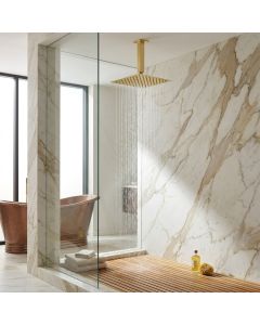 Shower Arm Ceiling Mounted Square - English Gold 