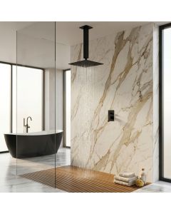Shower Arm Ceiling Mounted Square - Matt Black 