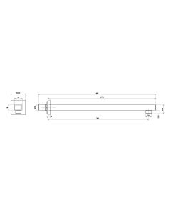 Shower arm WALL mounted Square - Saudi Ceramics 