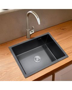 حوض مطبخ ستانلس ستيل 60×45 - أسود