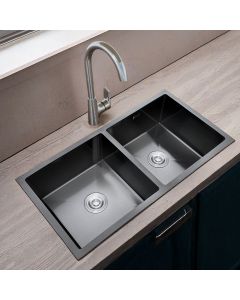 حوض مطبخ ستانلس ستيل 90×45 - أسود