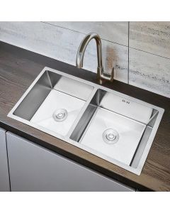 Double Kitchen Sink with Drainer 90x45