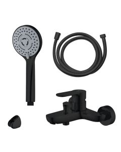 BATH MIXER RISE WITH HAND SHOWER BLACK