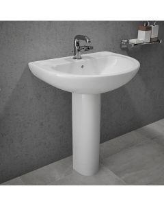 FLORA Wash Basin with Pedestal - White