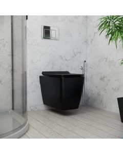 كرسي دورة مياه معلق موديل أ - أسود مطفي