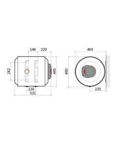 Electric Water Heater 50L Horizontal 1200W - SPARK HEAT