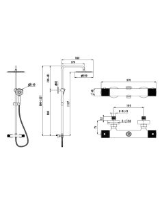 Shower Column Thermostatic GE104 - Chrome